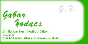 gabor hodacs business card