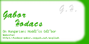 gabor hodacs business card